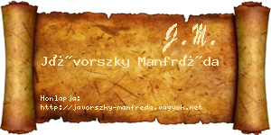 Jávorszky Manfréda névjegykártya